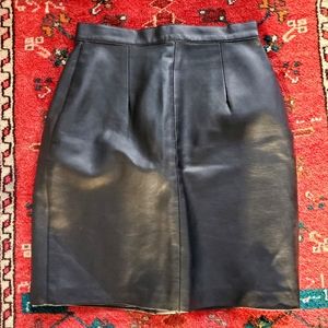 Vintage faux leather mini pencil skirt